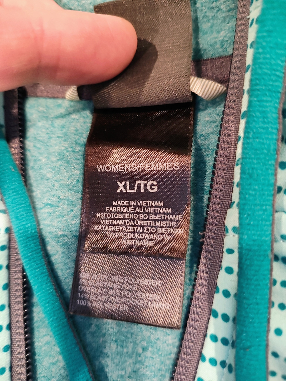 The North Face Women's Teal Striped Hooded Zip Jacket - Picture 5 of 5